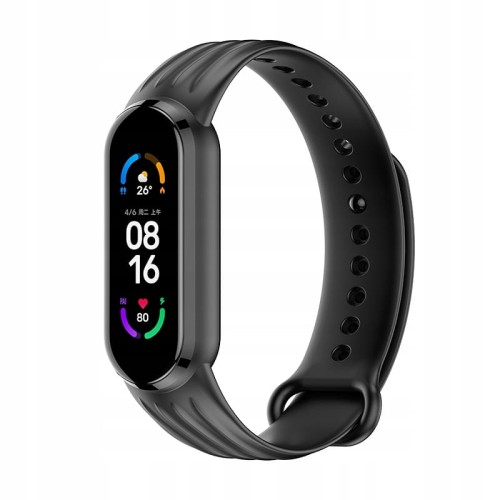 PASEK OPASKA SPORTOWA W PASY DO MI BAND 5/6/7 - BLACK