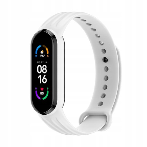 PASEK OPASKA SPORTOWA W PASY DO MI BAND 5/6/7 - WHITE