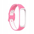 PASEK PERFOROWANY DO SAMSUNG GALAXY FIT 2 SM-R220 OPASKA, RÓŻOWO - BIAŁY
