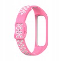 PASEK PERFOROWANY DO SAMSUNG GALAXY FIT 2 SM-R220 OPASKA, RÓŻOWO - BIAŁY