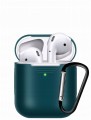 ETUI SILIKONOWE DO AIRPODS 1/2 Z KARABINKIEM - ZIELONY