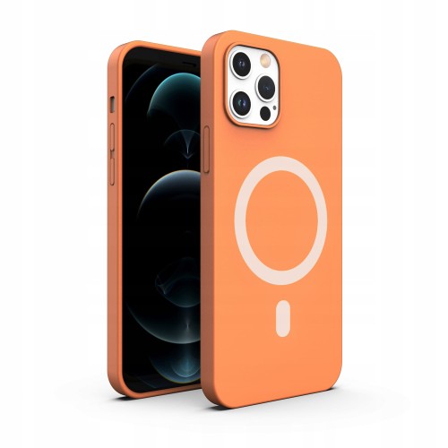 ETUI PREMIUM SILICONE MAGSAFE DO IPHONE 12 PRO MAX - ORANGE