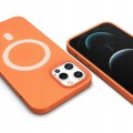 ETUI PREMIUM SILICONE MAGSAFE DO IPHONE 12 PRO MAX - ORANGE