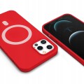 ETUI PREMIUM SILICONE MAGSAFE DO IPHONE 12 PRO MAX - RED