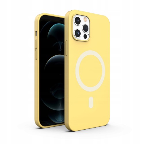 ETUI PREMIUM SILICONE MAGSAFE DO IPHONE 12 PRO MAX - YELLOW