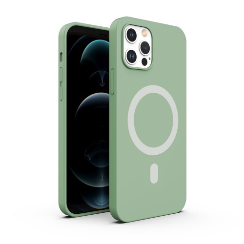 ETUI PREMIUM SILICONE MAGSAFE DO IPHONE 12 PRO MAX - MINT
