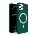 ETUI PREMIUM SILICONE MAGSAFE DO IPHONE 12 PRO MAX - GREEN