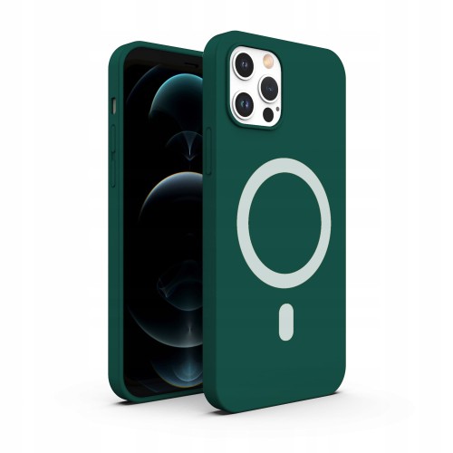 ETUI PREMIUM SILICONE MAGSAFE DO IPHONE 12 PRO MAX - GREEN