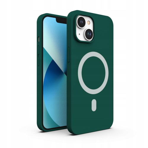 ETUI PREMIUM SILICONE MAGSAFE DO IPHONE 13 - GREEN