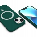 ETUI PREMIUM SILICONE MAGSAFE DO IPHONE 13 - GREEN