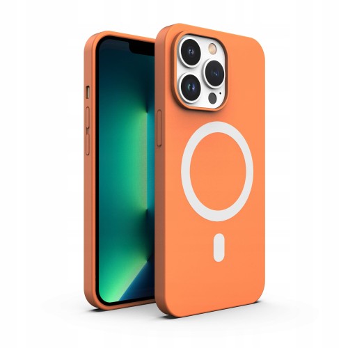 ETUI PREMIUM SILICONE MAGSAFE DO IPHONE 13 PRO MAX - ORANGE