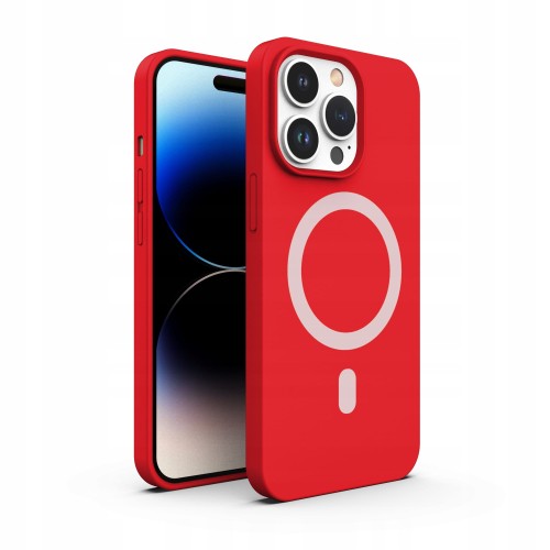 ETUI PREMIUM SILICONE MAGSAFE DO IPHONE 14 PRO MAX - RED