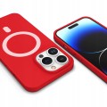 ETUI PREMIUM SILICONE MAGSAFE DO IPHONE 14 PRO MAX - RED