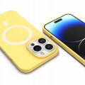 ETUI PREMIUM SILICONE MAGSAFE DO IPHONE 14 PRO MAX - YELLOW