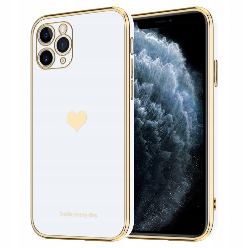 KOBIECE ETUI HEART DO IPHONE 12 PRO MAX | BIAŁE