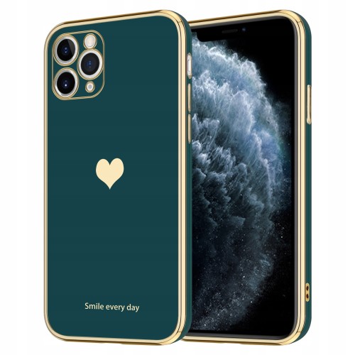 KOBIECE ETUI HEART DO IPHONE 12 PRO | ZIELONY