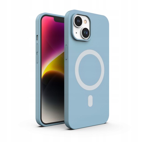 ETUI PREMIUM SILICONE MAGSAFE DO IPHONE 14 PLUS - BLUE