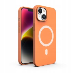 ETUI PREMIUM SILICONE MAGSAFE DO IPHONE 14 - ORANGE