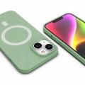 ETUI PREMIUM SILICONE MAGSAFE DO IPHONE 14 - MINT