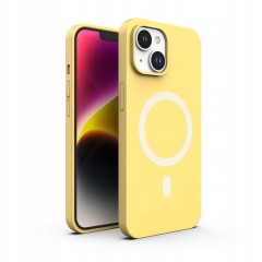 ETUI PREMIUM SILICONE MAGSAFE DO IPHONE 14 - YELLOW