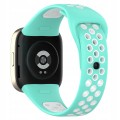 PASEK PERFOROWANY SPORTOWY DO XIAOMI REDMI WATCH 3 TURKUSOWO - BIAŁY 