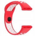 PASEK PERFOROWANY SPORTOWY DO XIAOMI REDMI WATCH 3 CZERWONO - BIAŁY 