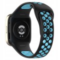 PASEK PERFOROWANY SPORTOWY DO XIAOMI REDMI WATCH 3 CZARNO - NIEBIESKI