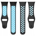 PASEK PERFOROWANY SPORTOWY DO XIAOMI REDMI WATCH 3 CZARNO - NIEBIESKI