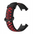DWUKOLOROWY PASEK SILIKONOWY DO XIAOMI REDMI WATCH 2 LITE – SPORTOWY, CZARNO CZERWONY