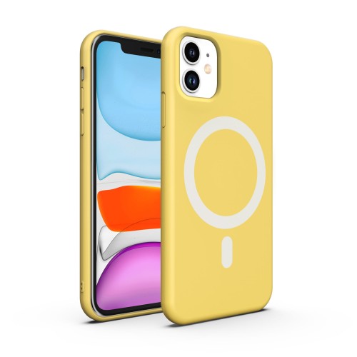 ETUI PREMIUM SILICONE MAGSAFE DO IPHONE 11 - YELLOW