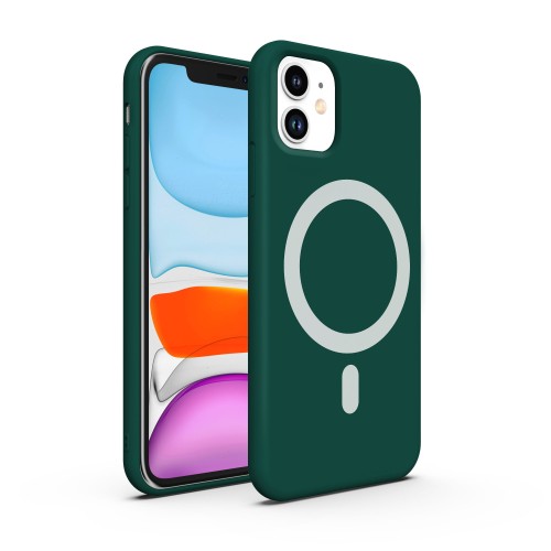 ETUI PREMIUM SILICONE MAGSAFE DO IPHONE 11 - GREEN