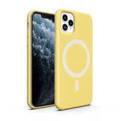 ETUI PREMIUM SILICONE MAGSAFE DO IPHONE 11 PRO - YELLOW