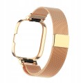 PASEK BRANSOLETA Z WBUDOWANYM ETUI DO XIAOMI REDMI WATCH 3 - RÓŻOWE ZŁOTO