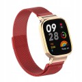 PASEK BRANSOLETA Z WBUDOWANYM ETUI DO XIAOMI REDMI WATCH 3 - CZERWONY