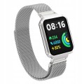 PASEK BRANSOLETA Z WBUDOWANYM ETUI DO XIAOMI REDMI WATCH 2 LITE - SREBRNY