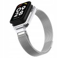 PASEK BRANSOLETA Z WBUDOWANYM ETUI DO XIAOMI REDMI BAND 2 / XIAOMI MI BAND 8 ACTIVE - SREBRNY