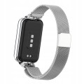PASEK BRANSOLETA Z WBUDOWANYM ETUI DO XIAOMI REDMI BAND 2 / XIAOMI MI BAND 8 ACTIVE - SREBRNY