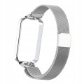 PASEK BRANSOLETA Z WBUDOWANYM ETUI DO XIAOMI REDMI BAND 2 / XIAOMI MI BAND 8 ACTIVE - SREBRNY