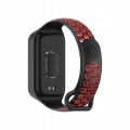 PASEK PERFOROWANY DO XIAOMI REDMI BAND 2 / MI BAND 8 ACTIVE | CZARNO -CZERWONY