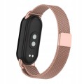 BRANSOLETA MILANESE DO XIAOMI SMART MI BAND 8/9/10 – STYLOWY PASEK, PUDROWY