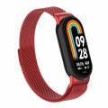 BRANSOLETA MILANESE DO XIAOMI SMART MI BAND 8/9/10 – STYLOWY PASEK, CZERWONY