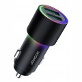 Joyroom samochodowa ładowarka 2 x USB z podświetleniem 24W czarny