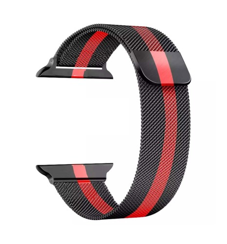 PASEK BRANSOLETA DO APPLE WATCH 1-9 SE 38/40/41MM | BLACK&RED