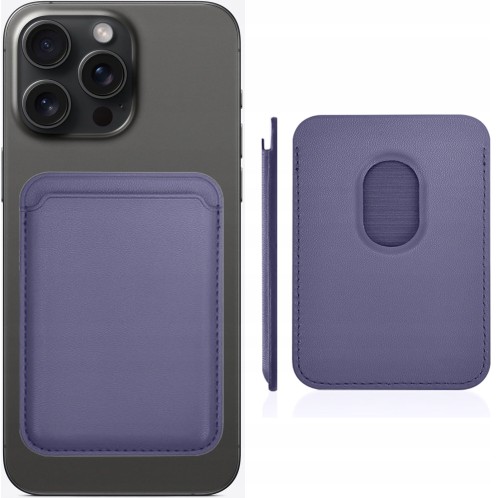 ETUI PORTFEL MAGNETYCZNE EKO SKÓRA DO IPHONE 12/13/14/15 - PURPLE