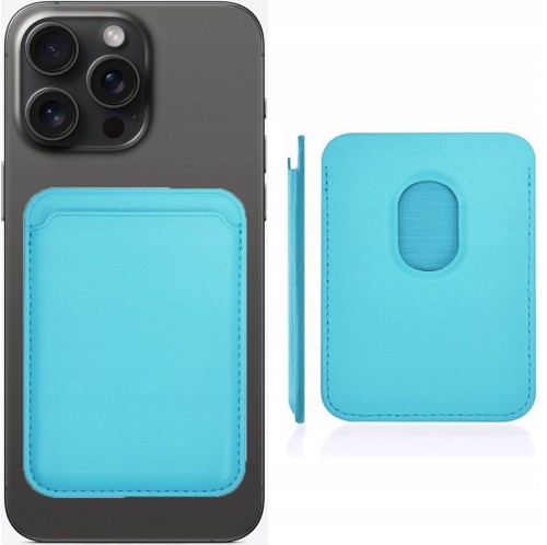 ETUI PORTFEL MAGNETYCZNE EKO SKÓRA DO IPHONE 12/13/14/15 - SKY BLUE