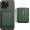 ETUI PORTFEL MAGNETYCZNE EKO SKÓRA DO IPHONE 12/13/14/15 - DARK GREEN