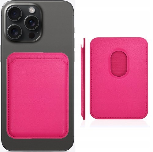 ETUI PORTFEL MAGNETYCZNE EKO SKÓRA DO IPHONE 12/13/14/15 - ROSE RED