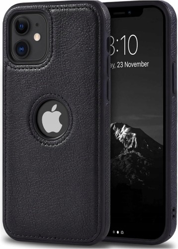 ETUI SKÓRZANE ELEGANCKIE DO IPHONE 12 MINI PREMIUM EKO-SKÓRA - CZARNY