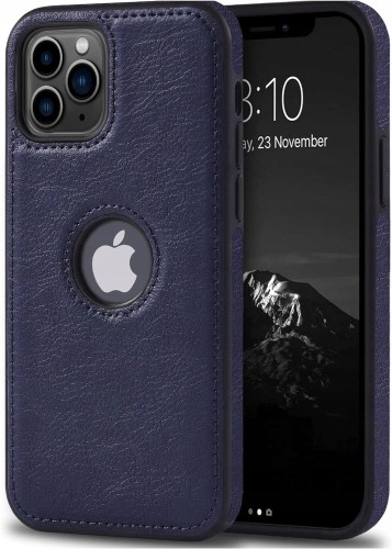 ETUI SKÓRZANE ELEGANCKIE DO IPHONE 11 PRO PREMIUM EKO-SKÓRA - GRANATOWY