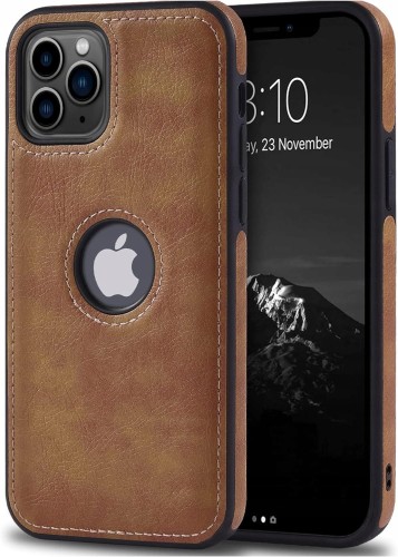 ETUI SKÓRZANE ELEGANCKIE DO IPHONE 11 PRO MAX PREMIUM EKO-SKÓRA - BRĄZOWY